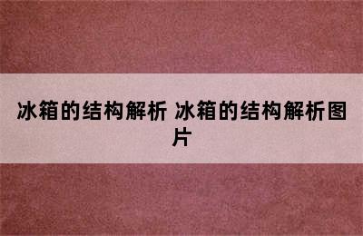 冰箱的结构解析 冰箱的结构解析图片